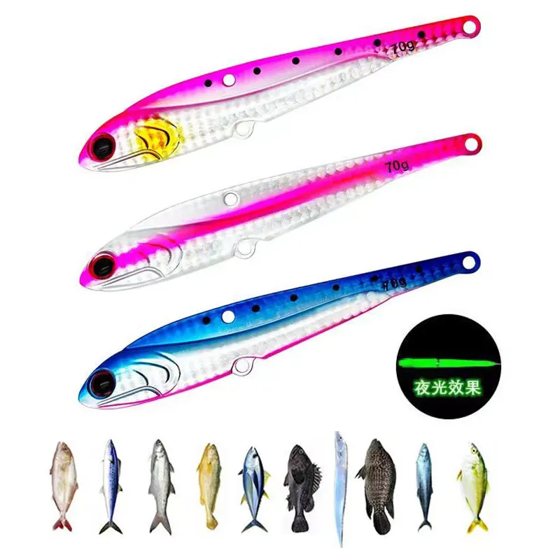 AS 70g Metal Jig VIB Fishing Lure Bait Sinking Sea Fishing Pesca Spinner Bait Boat Fishing VIBRATION Tuna Grouper Leurre Bait