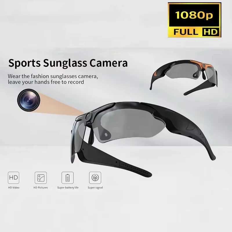 Okulary Smart HD 1080P Kamera Audio Video Rejestrator Jazdy Kamkorder Sporty Outdoorowe Okulary do Jazdy Samochodem Kamera Akcji Nowość 2025