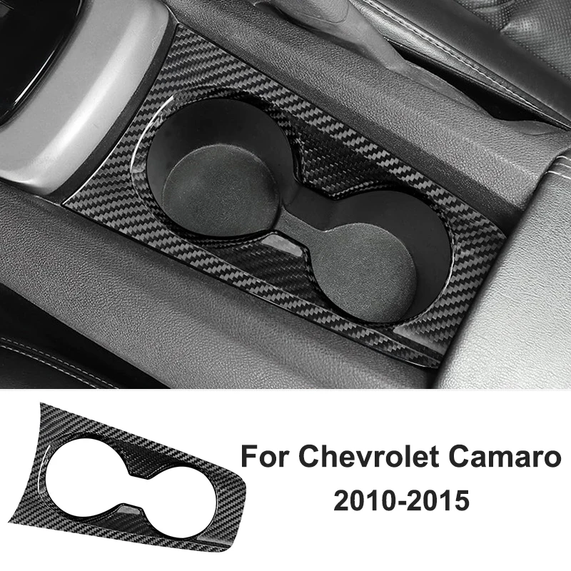 

For Chevrolet Camaro 2010-2015 Car Water Cup Holder Panel Frame Cover Decorative Sticker Carbon Fiber Modification Accessories