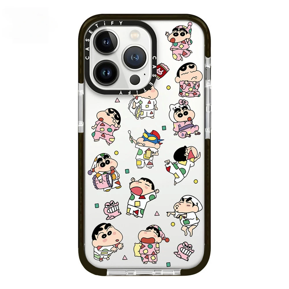 Kawaii Anime Crayon Shin-chan IPhone Case Cute Cartoon Funny Pajamas All-inclusive Soft Case for IPhone16 15pro Max13 12