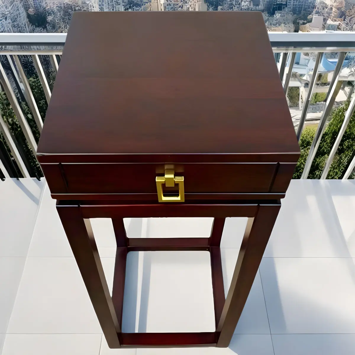 New Chinese-style solid wood flower stand living room balcony floor-to-ceiling flower several imitation mahogany home