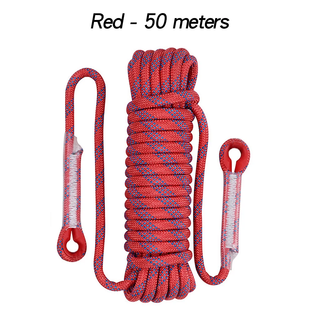 12mm 50m Outdoor Klimtouw Escape Rescue Statisch Touw Rock Apparatuur Bergbeklimmen Levenslijn Emergency Survival Veiligheidsuitrusting