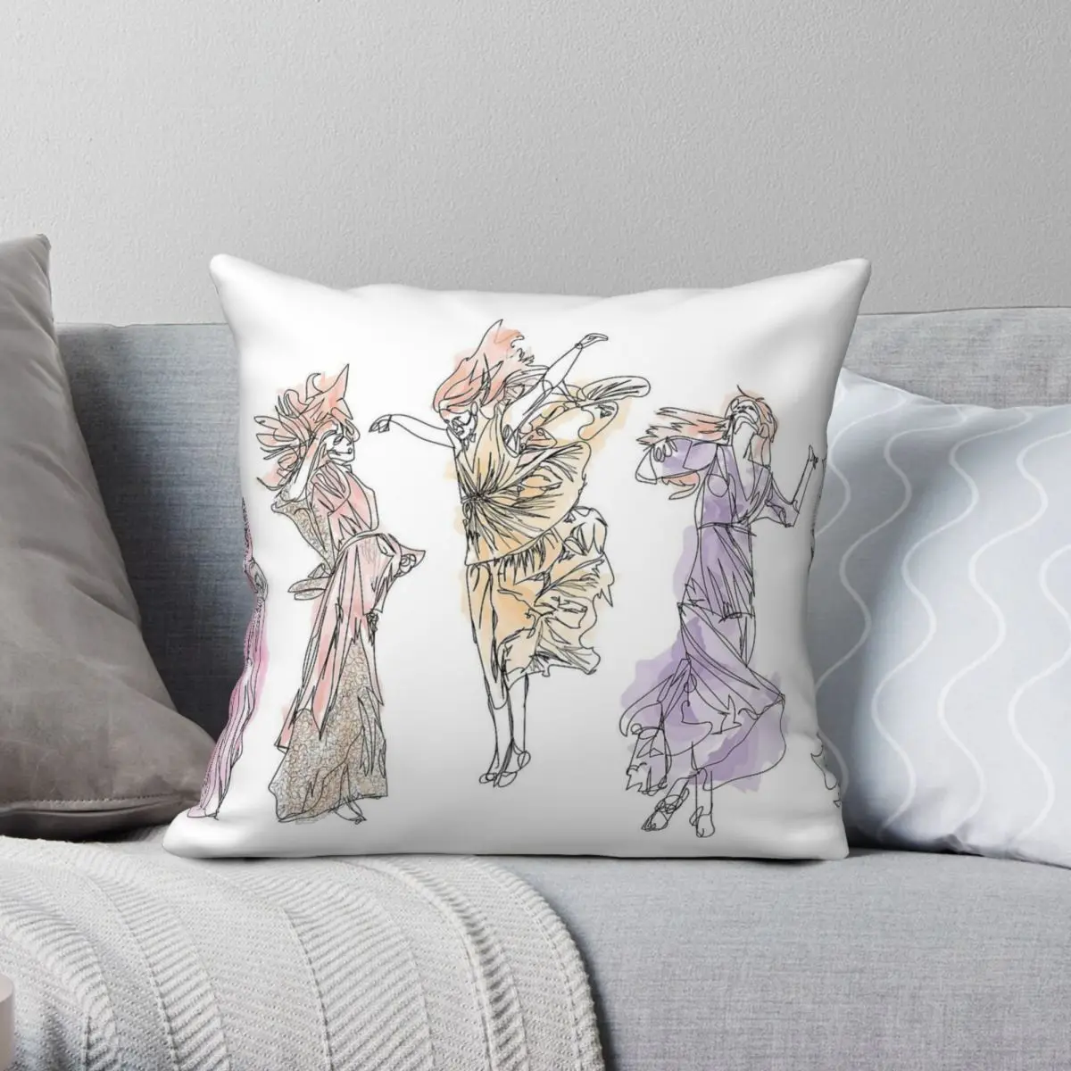 

Florence & The Machine Florence Welch Square Pillowcase Polyester Linen Velvet Printed Zip Throw Pillow Case Home Cushion Cover