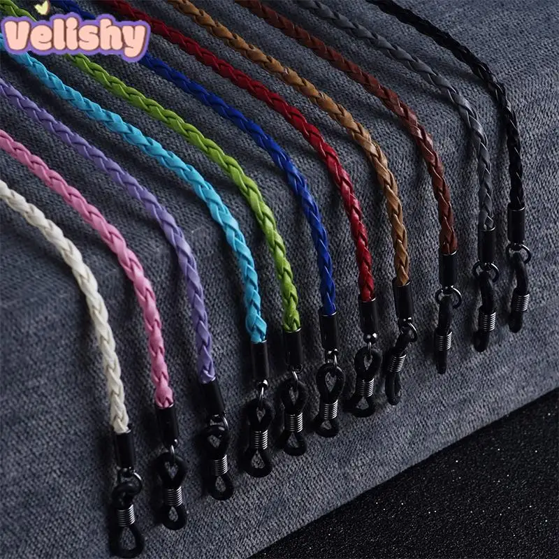 Dicke Twist Sonnenbrille Leder Seil Kette Brillen geflochtene Brille Lanyard Strap Outdoor Sport rutsch feste Brille Zubehör