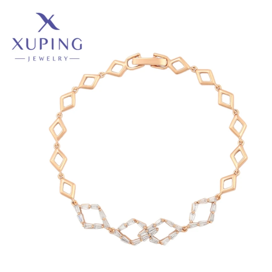 Xuping Jewelry New Fashion Elegant Style Heart Shape Women's Bracelets Gold Color Christmas Girl Birthday Party Gifts S00086732