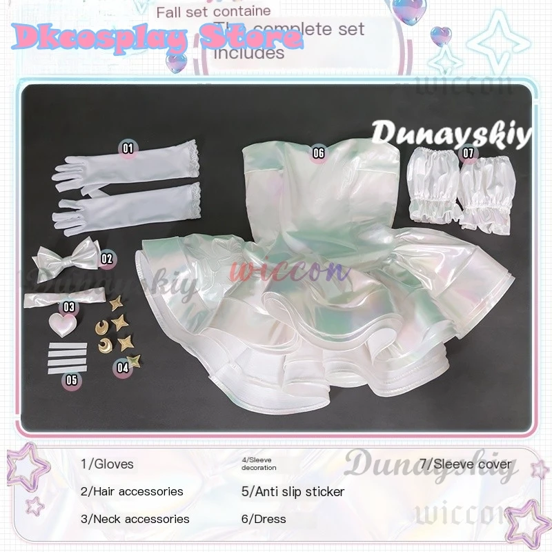 KAngel Cosplay Kostuum NEEDY GIRL OVERDOSE Fantasy Verjaardag Kleurrijke Jurk Overbelasting Lolita Outfit Laser Rokken Lint Pruik