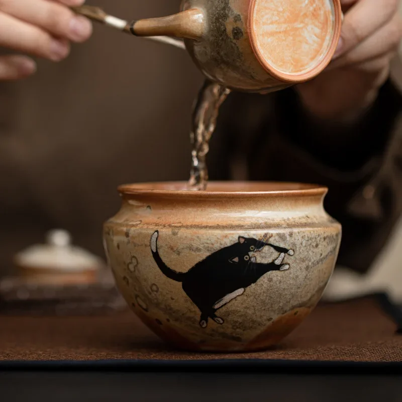 Tea washing, Japanese hand-painted ceramic tea set accessories, waste water tank, tea residue tank, water basin