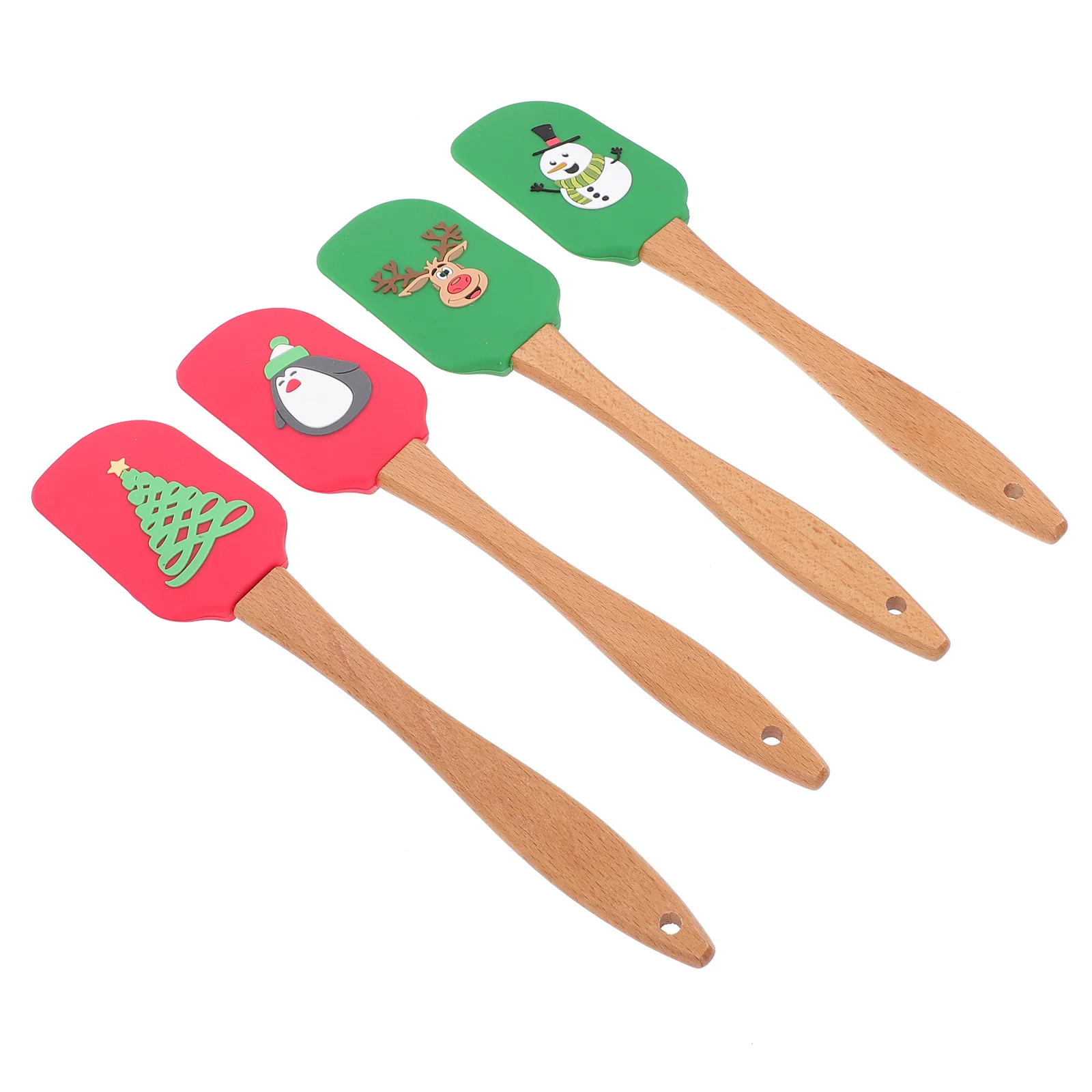 

4Pcs Efficient Baking Supply Silicone Cream Applicator Set Assorted Colors Baking Scraper Silicone Scraper Cream Spatula