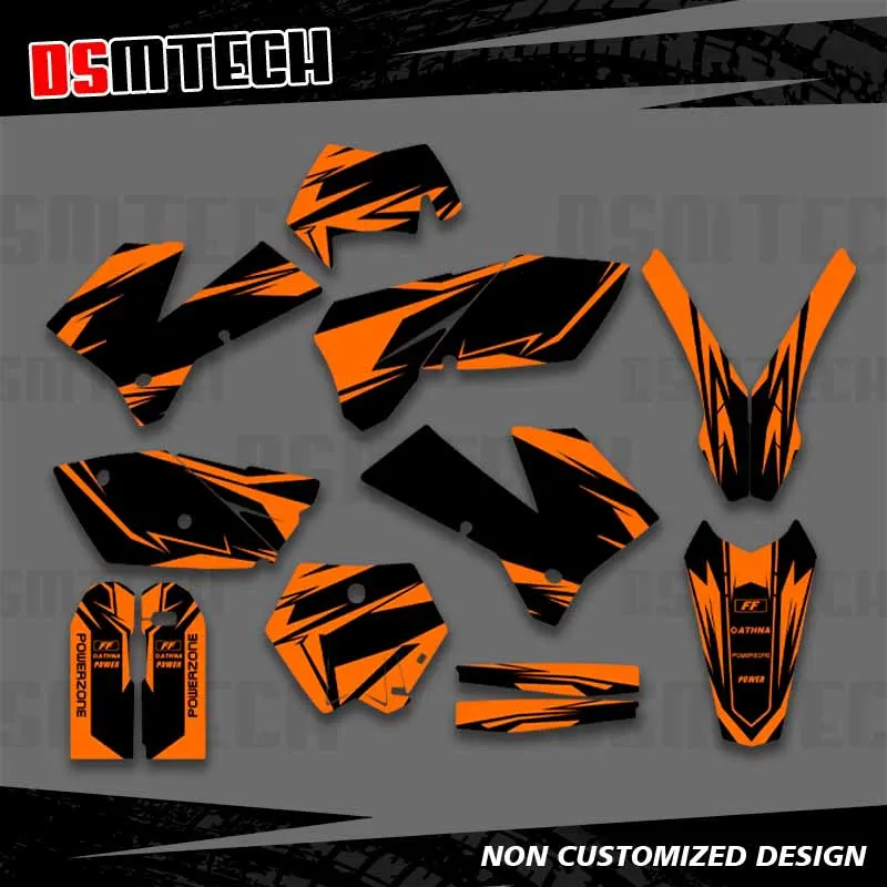 

DSMTECH для KTM EXC EXCF 125 200 250 300 400 450 525 EXC EXC-F 2005 2006 2007, комплект графических наклеек, индивидуальный номер, имя 005