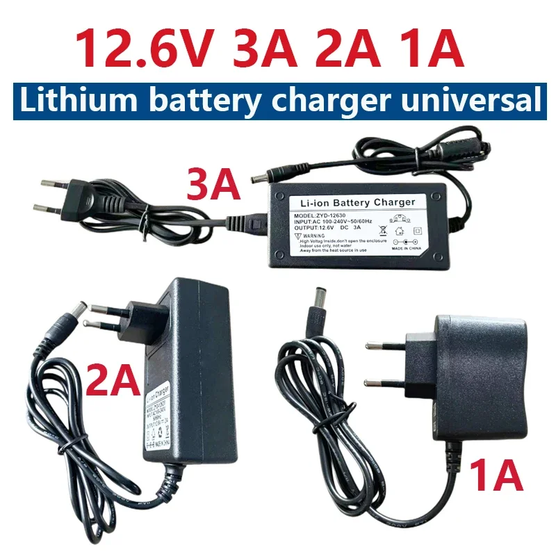 

12.6V 12630 12620 12610 1A 12.6V 3A 16.8V 1A 16.8V 2A lithium battery charger DC 18650 polymer lithium ion battery charger power