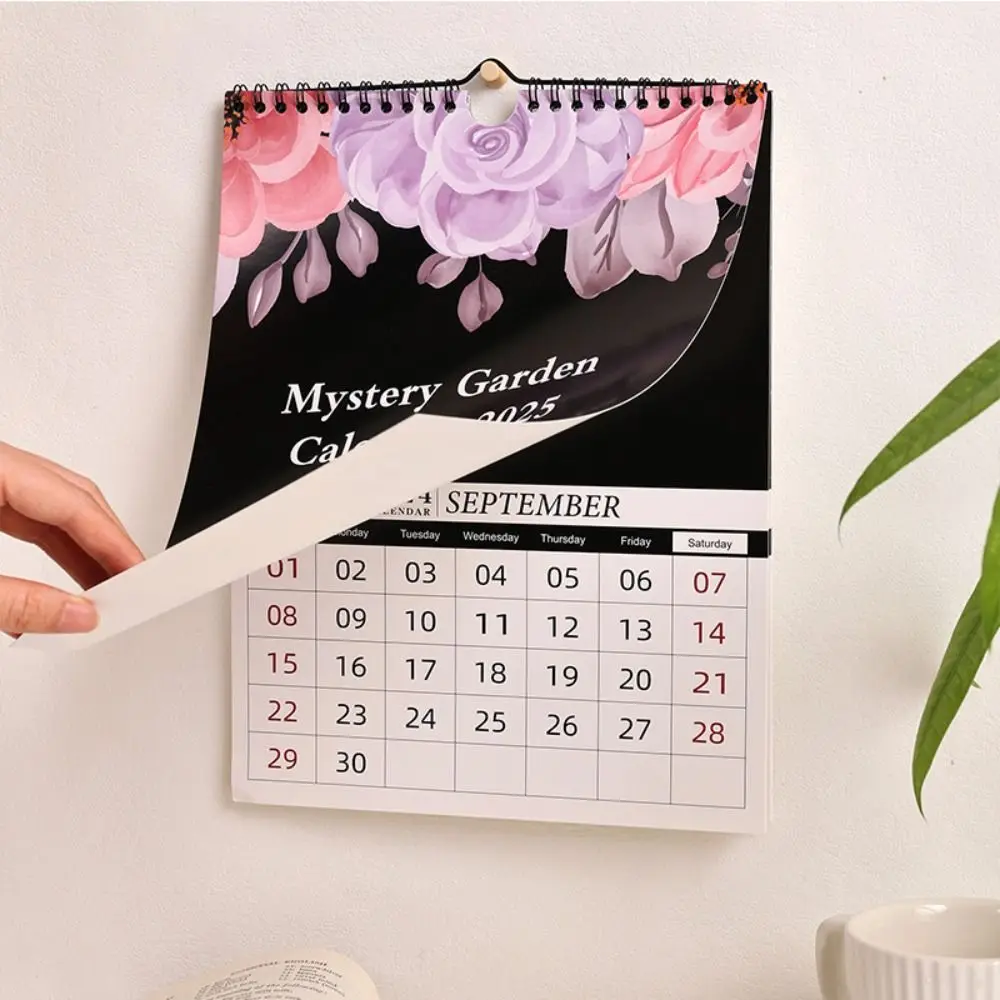 

18 Months 2025 Wall Lunar Calendars Dark Forest INS English Wall hanging Calendar with Illustrations Coil Calendar