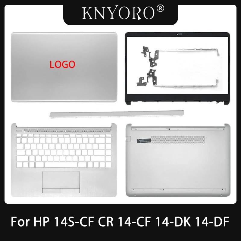 New For HP 14-CF 14-DF 14-DK 14-DP 14S-CR 14S-CF 240 245 G8 LCD Back Cover Front Bezel Palmrest Bottom Case Hinges Cover silver