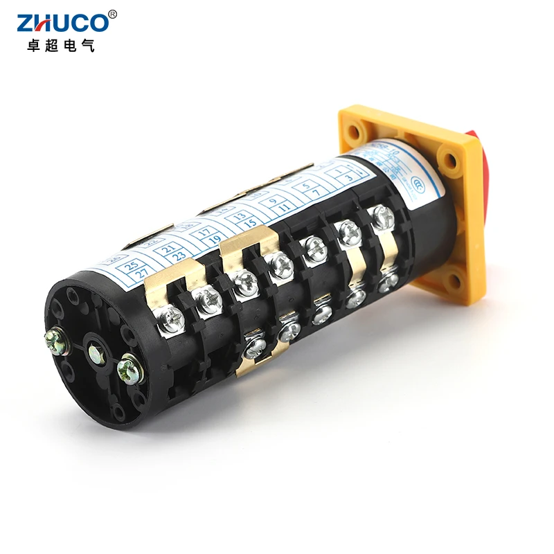 ZHUCO HZ5B-10/T721.7 10A 5 Positions 7 Poles 28 Screws Universal Rotary Cam Changeover Reversing Combination Switch