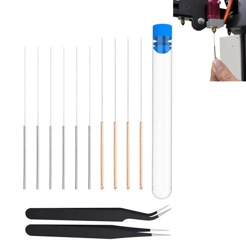 

Stainless Steel 3D Nozzle Cleaning Toolkit Sturdy Durable 3D Needles And Tweezers Toolkit For Wide Applications Versatile