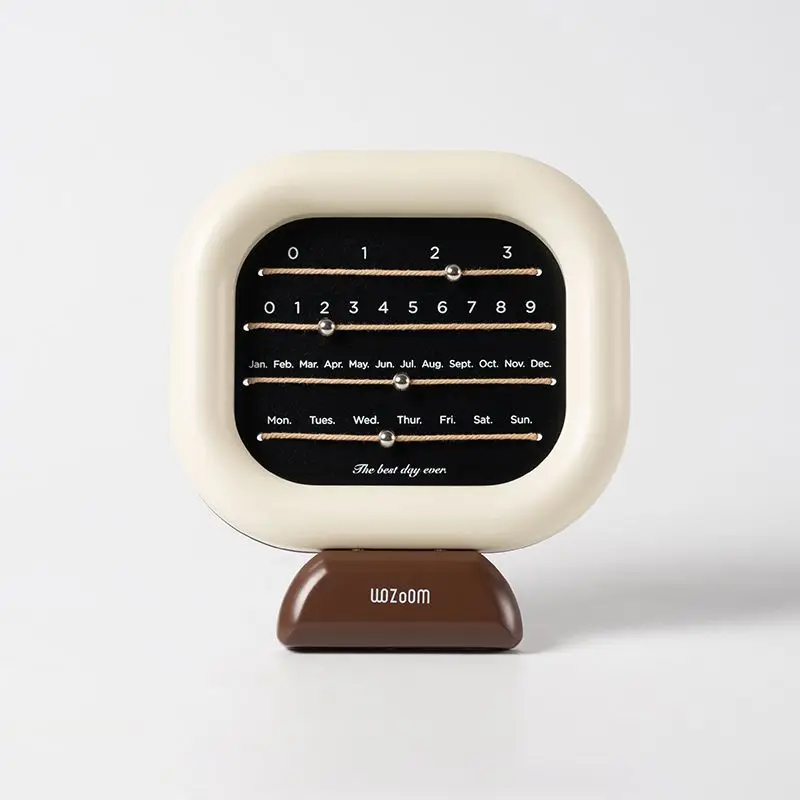

WOZOOM Creative Perpetual Calendar Office Desktop Ornament Home Entry Entrance Calendar Ornament Figurines Miniatures