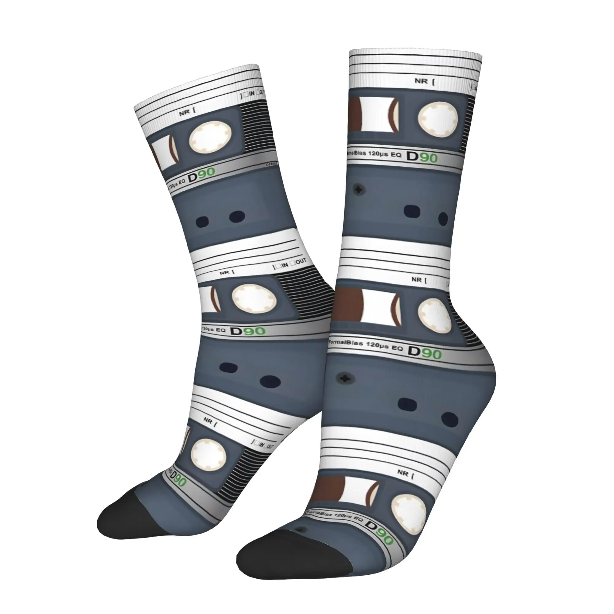 

Funny Happy Men's Socks Cassette Pattern Retro Harajuku Hip Hop Casual Crew Sock Gift Pattern Printed