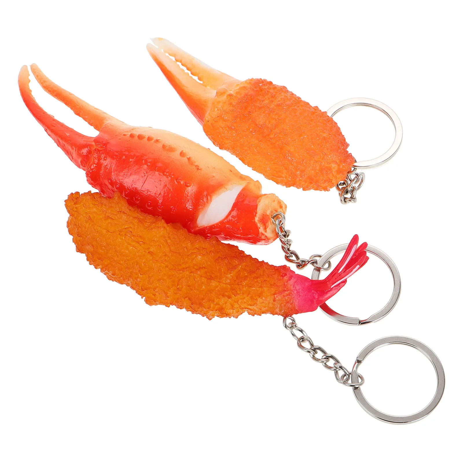 

3pcs Crab Claw Keychain Cute Shaped Animal Keyring Pendant Decorative Charm Lightweight Travel Use Bag Ornaments