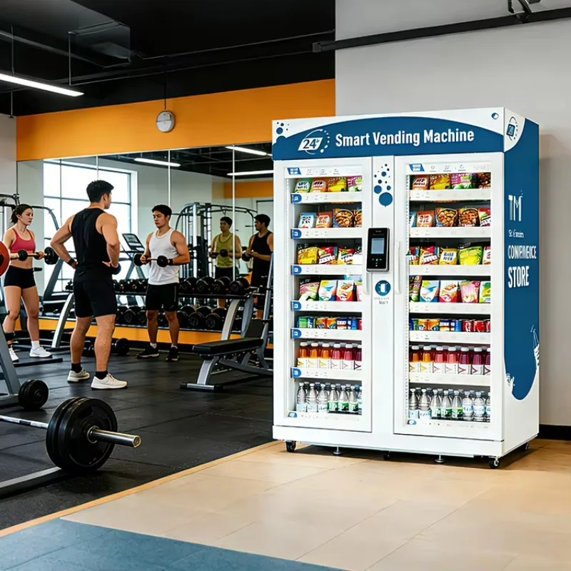 AI Smart Fridge EU/US Cashless Large Capacity Gravity Check Open Door Vending Machine Double Smart Camera SDK Touchscreen OME