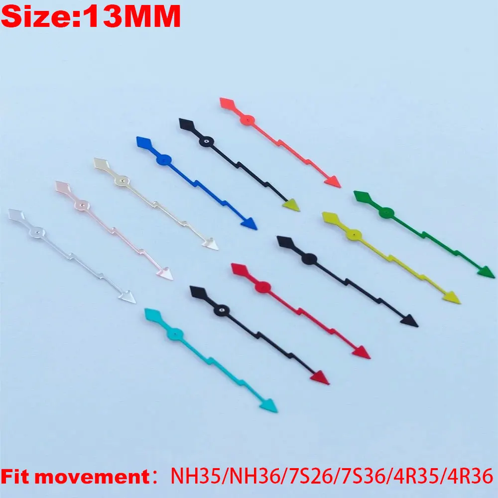 13mm Watch Second Hand Red Yellow Purple Blue Multi-Color Luminous Hands Suitable for NH35 NH36 7S26 7S36 4R35 4R36 Movement