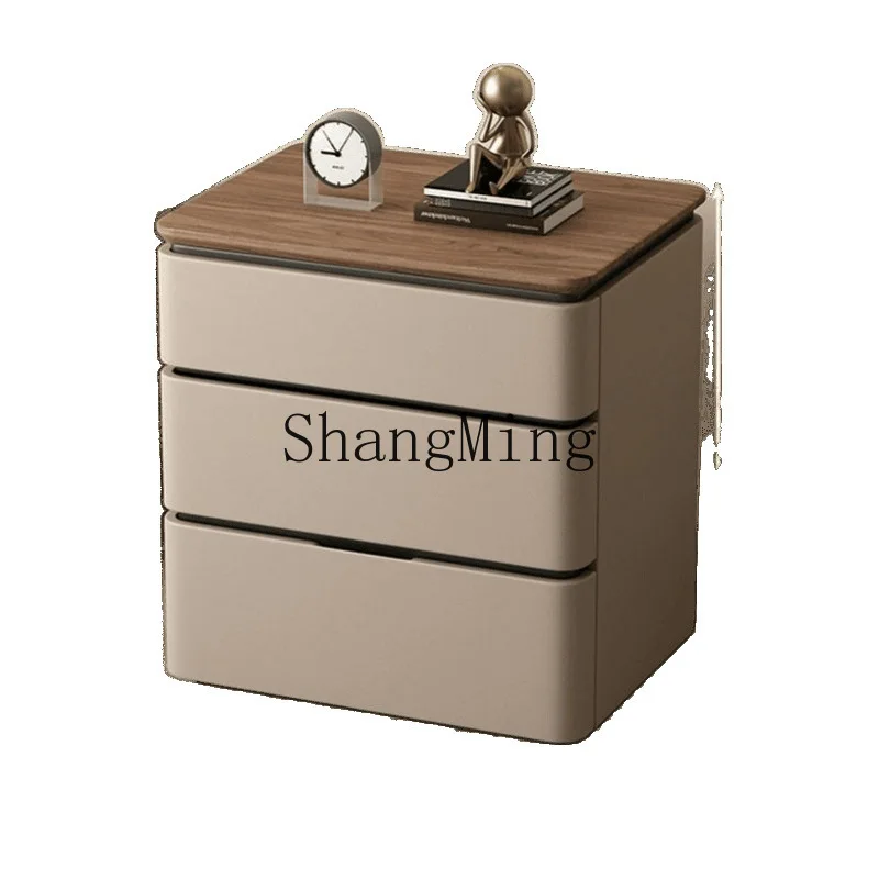 FG Home Bedroom Bedside Table Modern Simple Locker Minimalist New Solid Wood Bedside Table