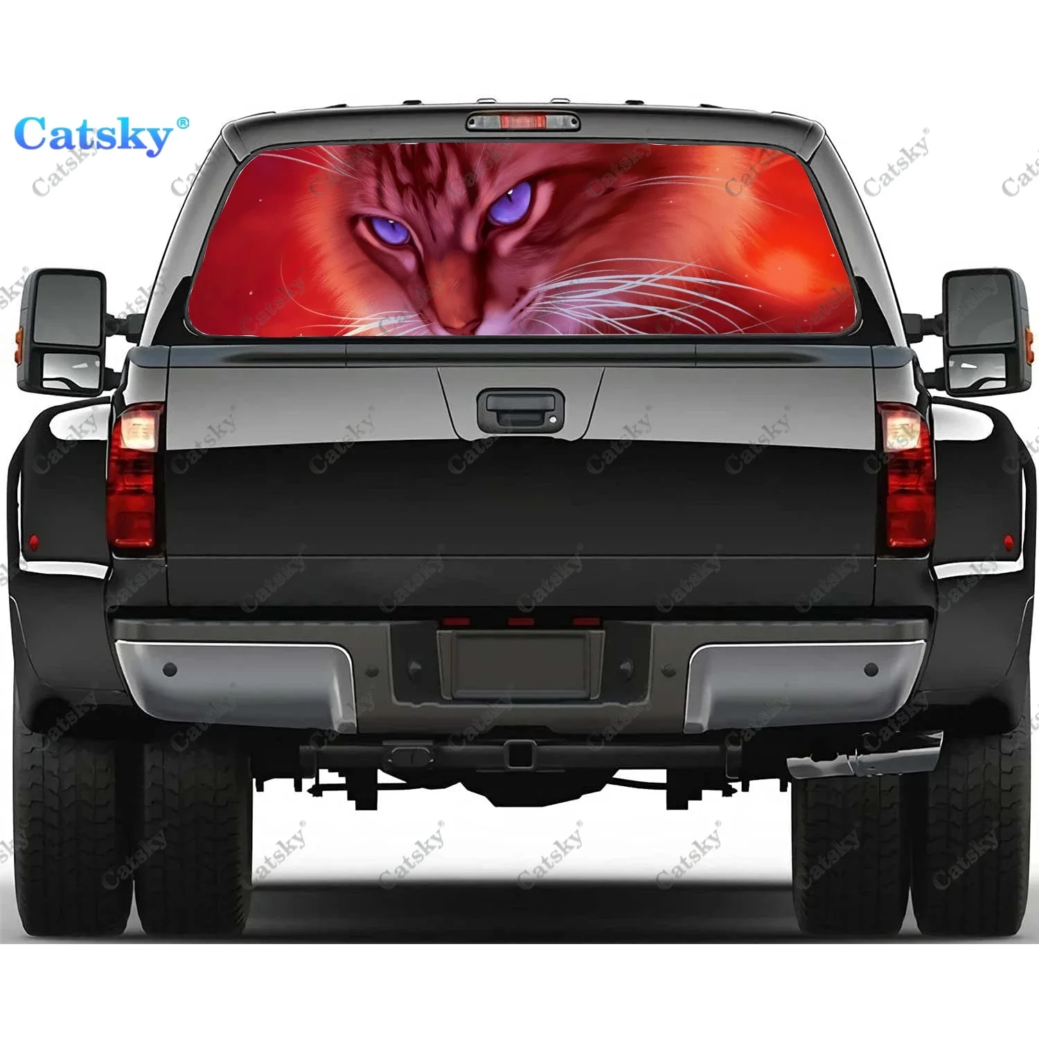 

Fantasy Anime Cat Rear Window Decals for Truck,Pickup Window Decal,Rear Window Tint Graphic Perforated Vinyl Truck Sticker