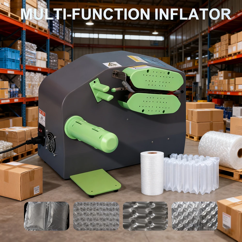 110V/220V Multi-Function Air Pillow Inflator Machine Efficient Packaging Bubble Cushion Inflator for Shipping Protection