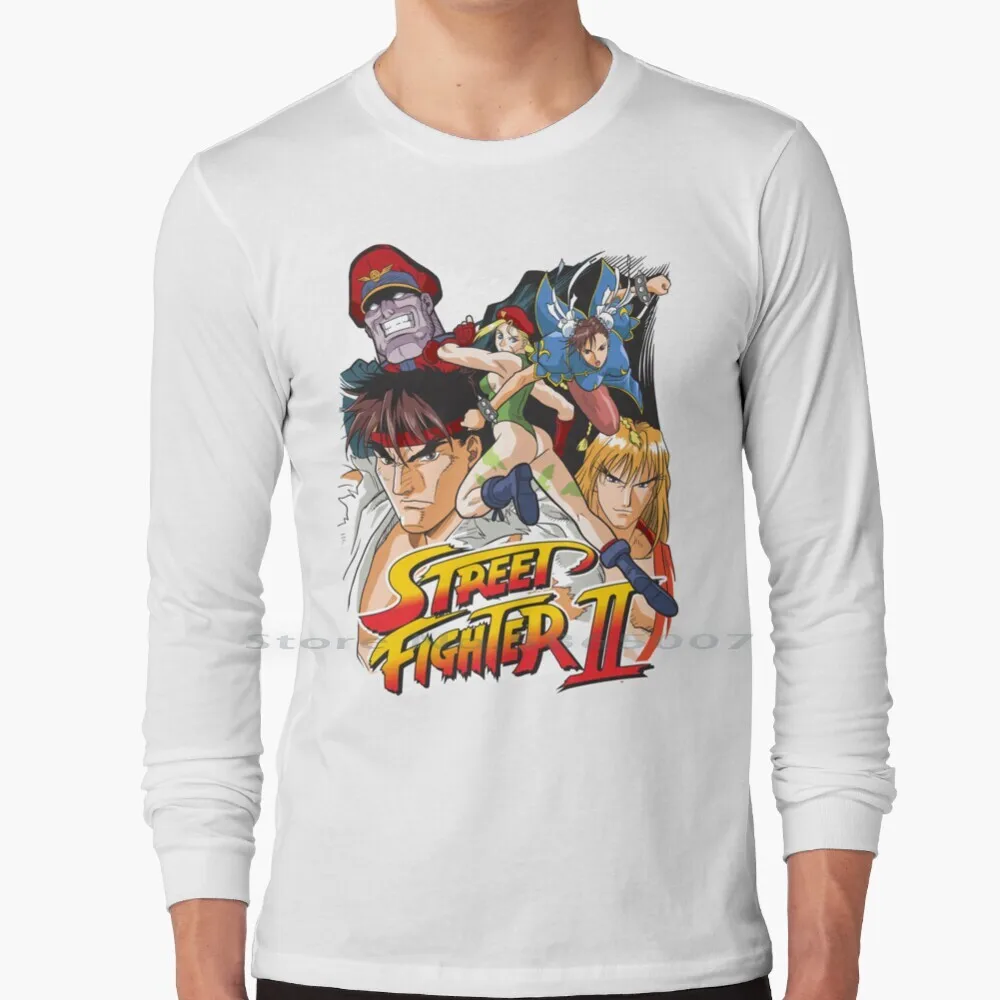 Street 100% Cotton Long Sleeve T Shirt Ryu 2 Ii Hadouken Balrog Vega Akuma Chun Li Blanka Cammy Guile Sagat Zangief Bison