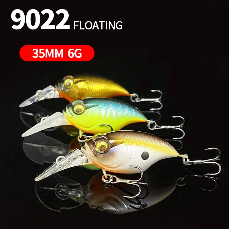 

35mm 6g Mini Floating Crankbaits Fishing Lures Wobbler Pesca Artificial Hard Bait for Pike Trolling Rattling Swimbait Equipment