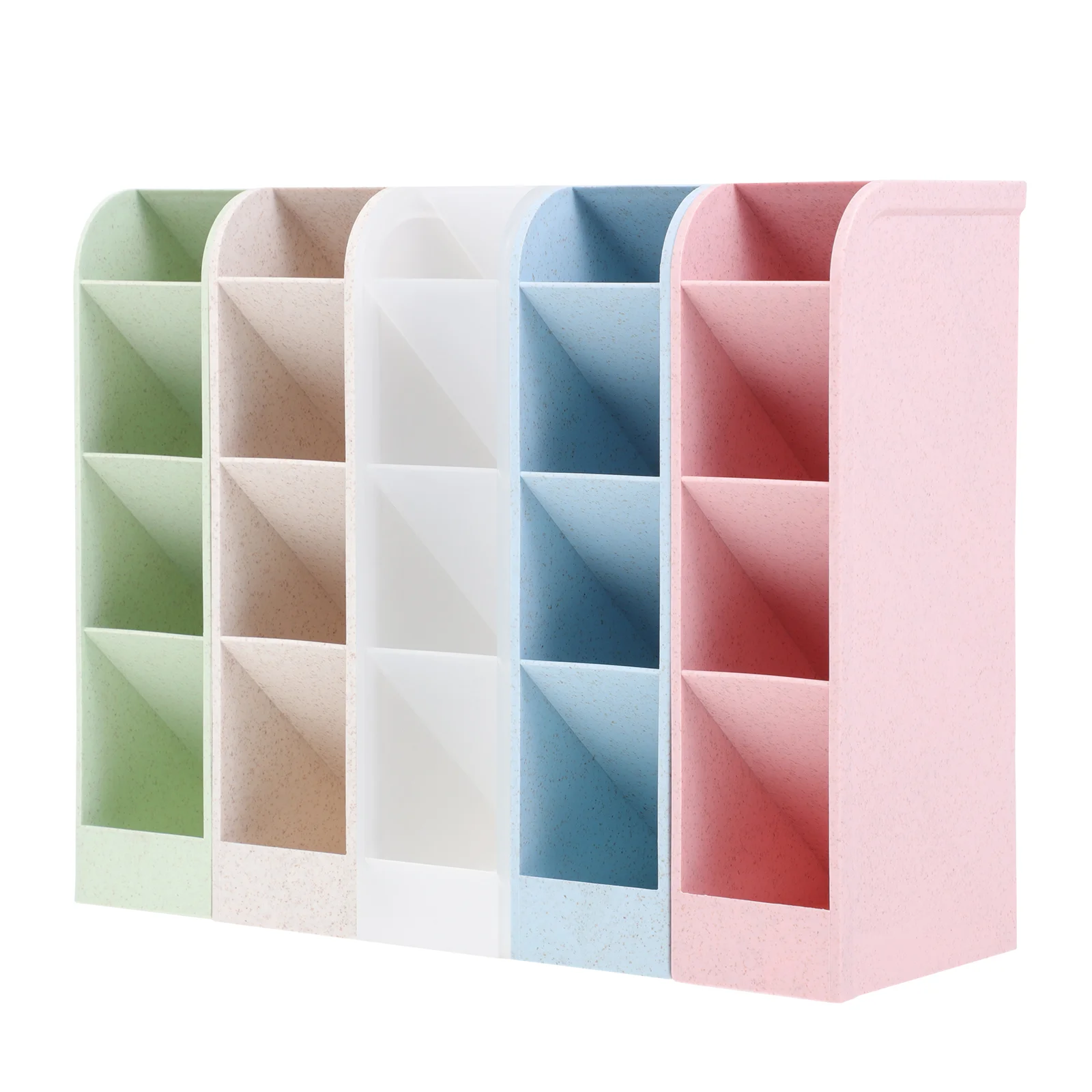 

5 Pcs Compartment Personality Desktop Storage Rack Student Stationery Essential Pen Plastic Holder Rest Stand Organizer