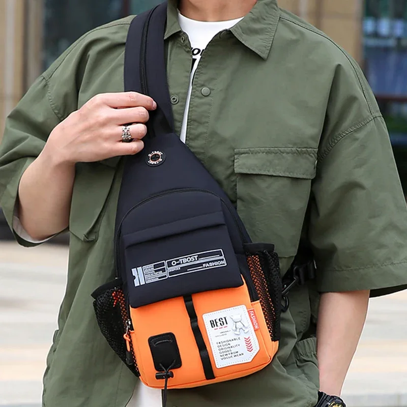 Outdoor Oxford Cloth Chest Bag 2In1 Backpack Sports Leisure Men Shoulder Bag Portable Mountain Climbing Cycling Crossbody Bag