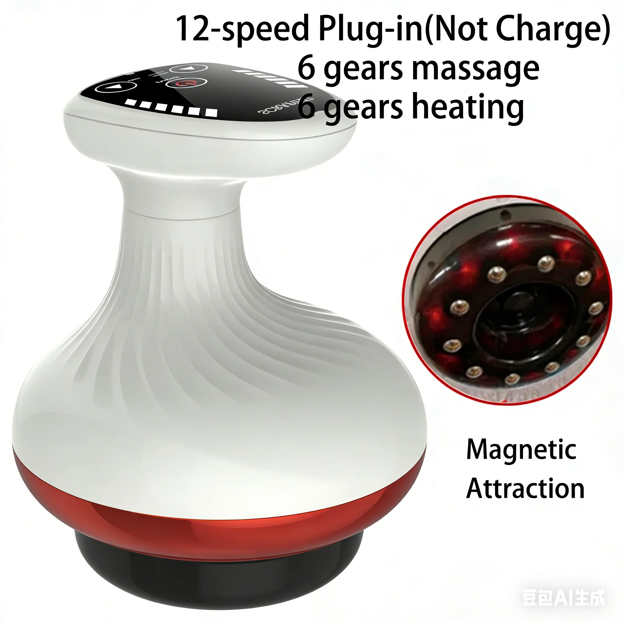 Elektrische Massage Meridiaanborstel Universele Body Baggeren Cupping Schraapinstrument Buik- en rugmassageapparaat voor thuis - afbeelding 1
