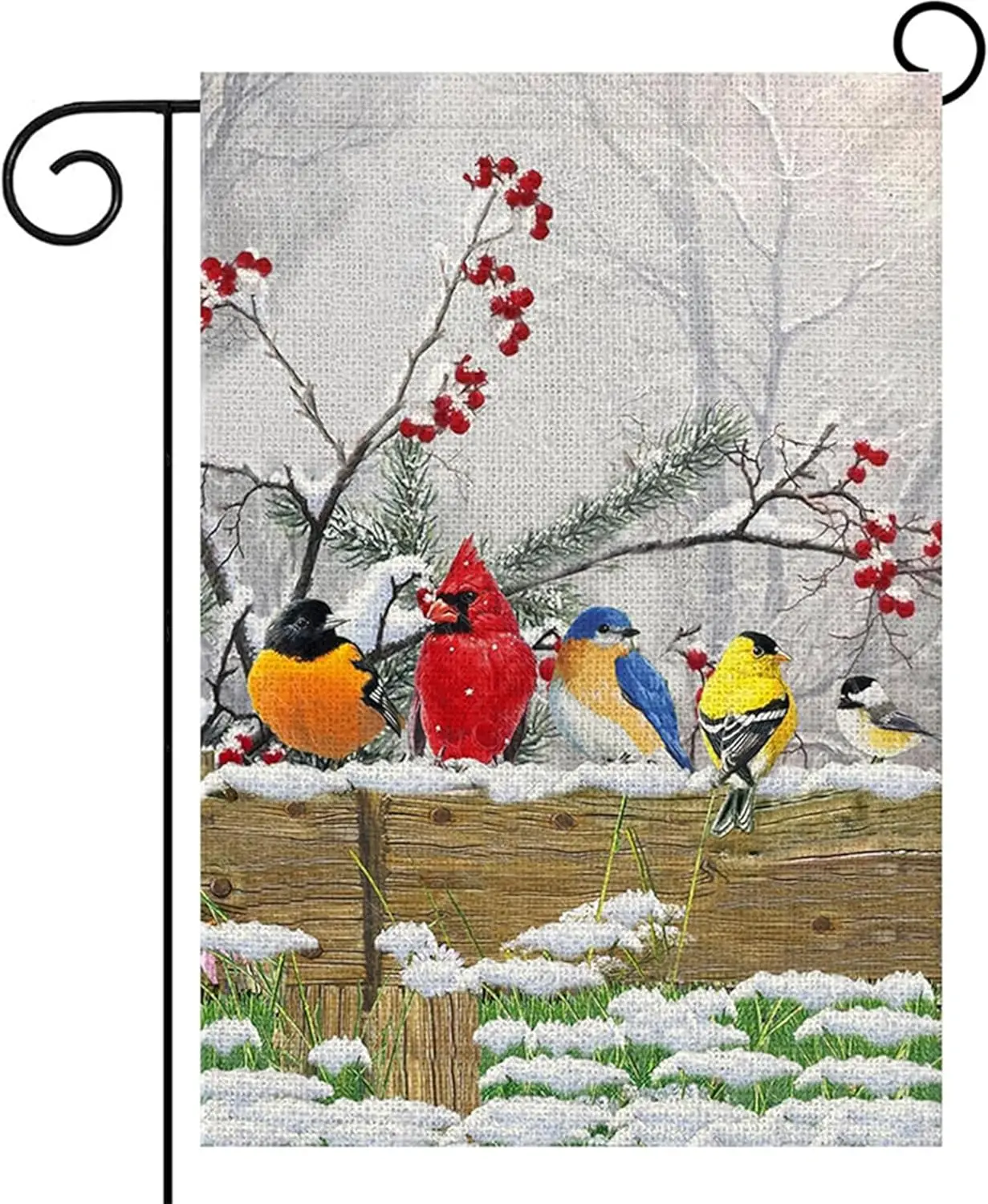 Winter Cardinal Bird Garden Flag 12x18 Double Sided Farmhouse Trees Snow Christmas Winter Holiday Yard Outdoor Decorative Fl EEZ