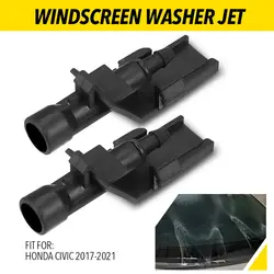 2pcs Windscreen Washer Jet For 2017-2021 Honda Civic Black Front Windscreen Washer Jet Abs 76810tgge01 Windscreen Wipers Part