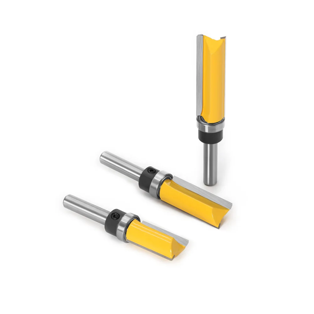 3/4" Straight Bit with Bearing Hinge Flush Trim Router Bit for Wood 8mm Shank Mortising Template Pattern Bitting Trimmer Cutter