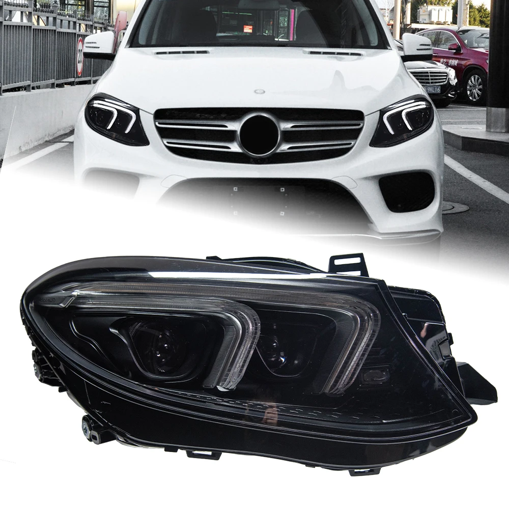 

AKD Стайлинг автомобиля для Benz GLE LED 2015-2019 Фара W166 Class DRL Противотуманная фара Сигнальный свет ближнего и дальнего света Проектор «Ангельские глазки»