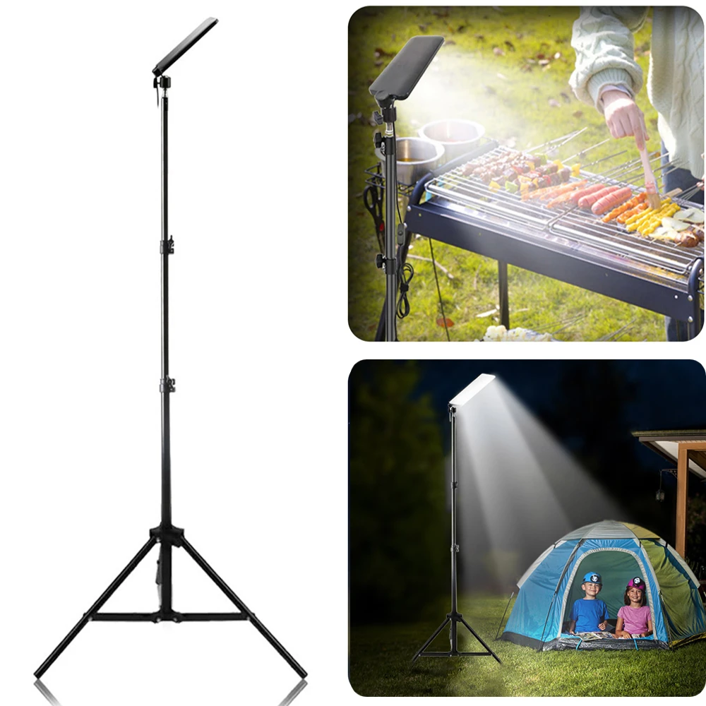 Portable Camping Light with Stand Adjustable Telescoping Metal Tripod LED Work Lights Camping Lantern for Picnic Hiking Fishing