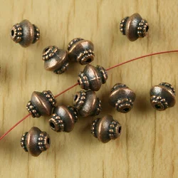 30pcs 6.9x6.3mm hole is 1mm copper-tone pulley spacer beads H2194