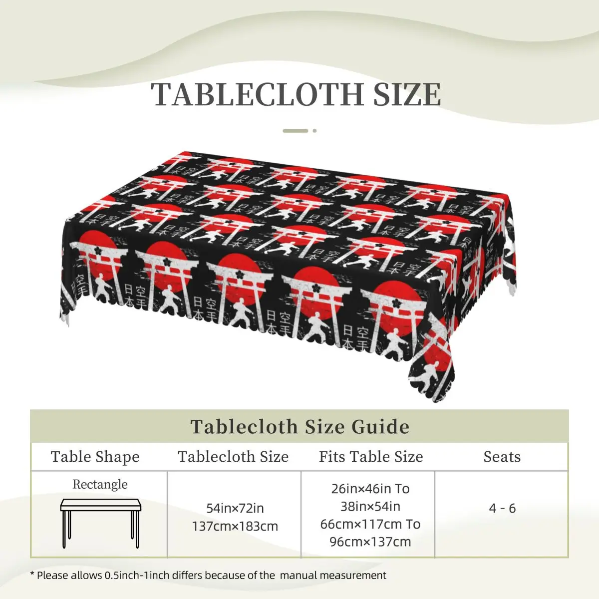 Budo Soul Karate Spirit Martial Arts Tablecloth Restaurant Kitchen Rectangular Tablecloth Festival Party Decorations Table Cover
