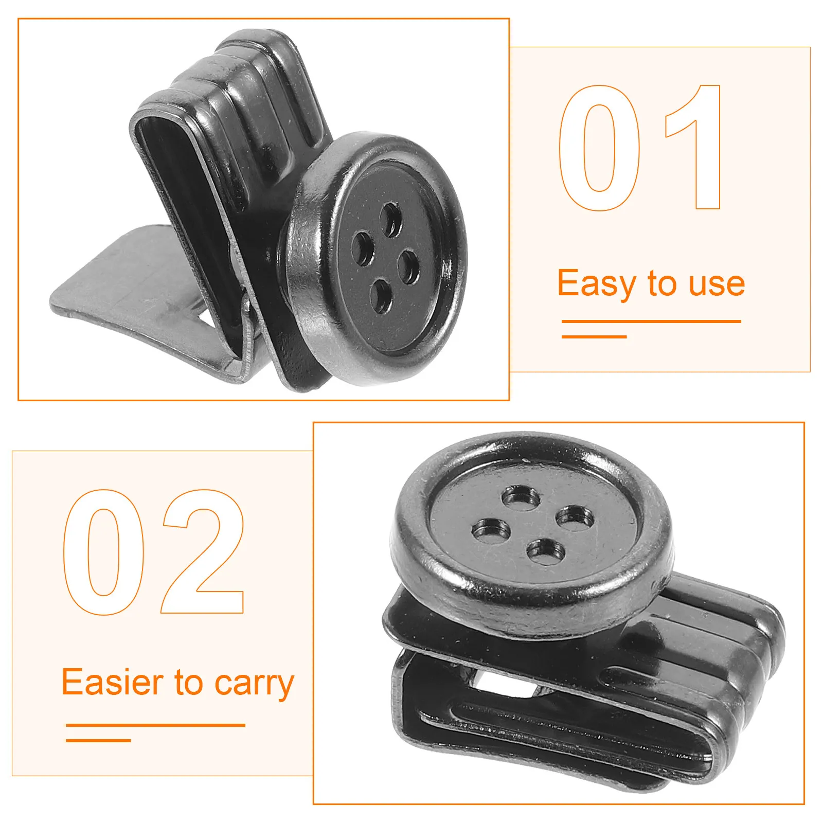 6pcs Buttons Jeans Suspender for Mens Pants Suspenders Brace Clips Bachelor Braces Attacher No Sew Metal Button Clip On Braces
