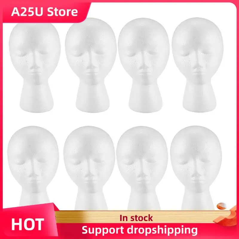 

A25U 8X пенопластовый манекен для парика, дисплей, шляпа, держатель для парика, белая пенопластовая голова