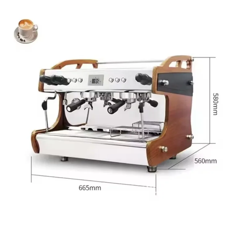 Professional Commercial Italian Coffee Maker Programmable Electric Dual Boiler Espresso Machine Outdoor Hotel Use 100 Cups