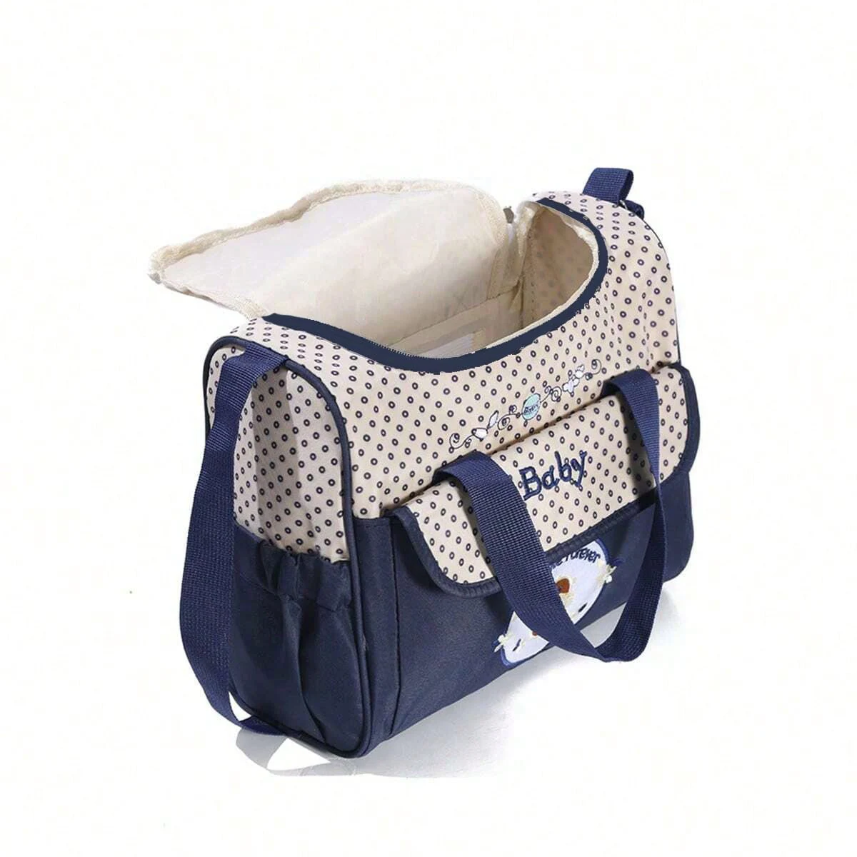 Fashionable printed cartoon multifunctional one shoulder mommy bag Portable lightweight diagonal diaper bag