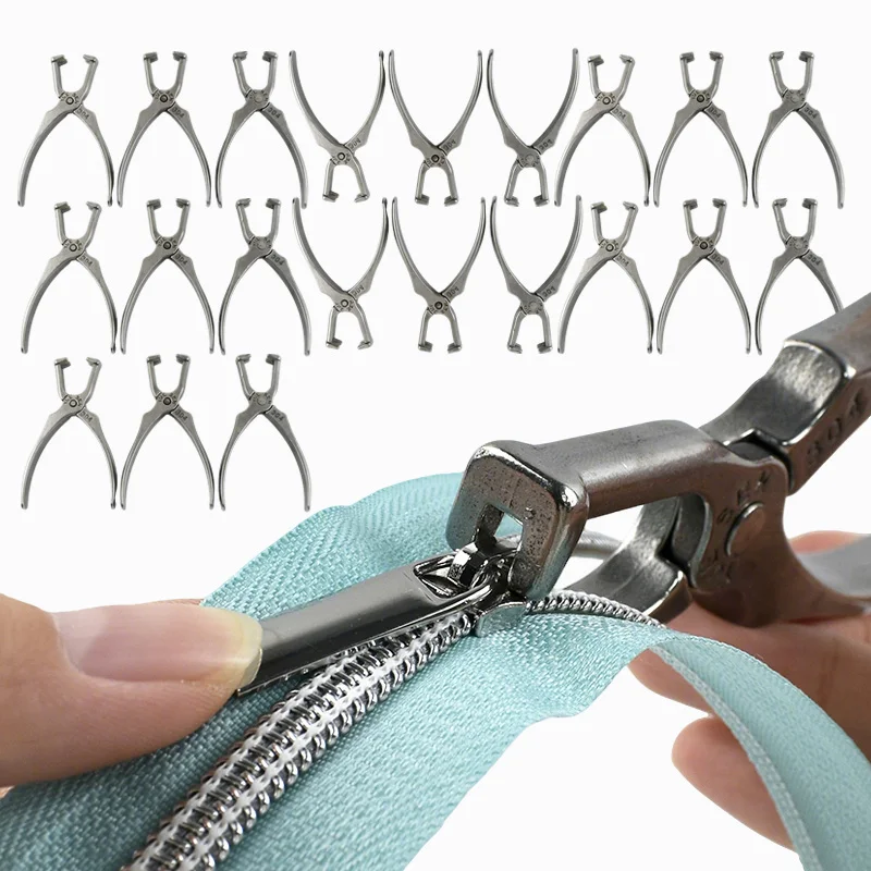 304 Stainless Steel Zipper Pliers for Zippers Install Stop Clothes Shoes Zips Repair Kits DIY Replacement Sewing Accessories