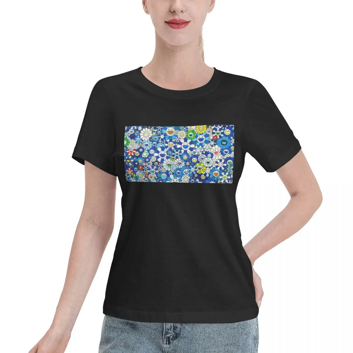 All Season Wear Blue Flow Women's T-shirt Daily Outfit Everyday Tee