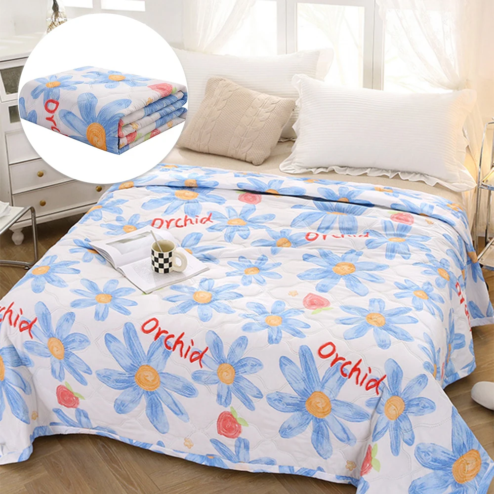 

Quilted Spring Summer Quilt Double bedding cover Small Fresh and Skin-friendly Sleeping Naked Blanket Comfortable Bedding Quilt