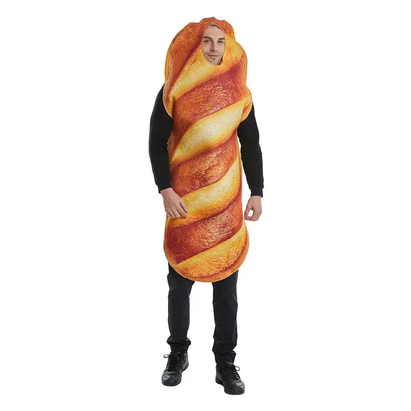 Bread Baguette Cosplay Costume Jumpsuit For Adult Unisex Food Tunic Hallowee Christmas Carnival Party Fancy Dress MN3
