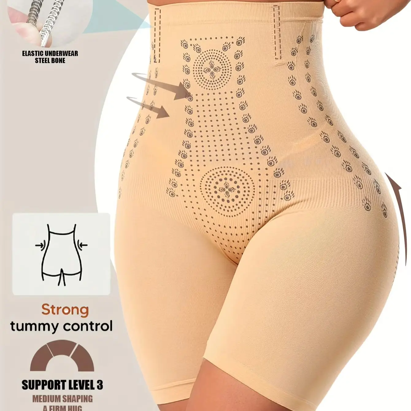 Einzigartige Faser-Wiederherstellungs-Shapewear für Damen Bauchkontrolle Formende Unterwäsche mit Aussparungen Fettverbrennung Schlankheits-High-Waist-Höschen