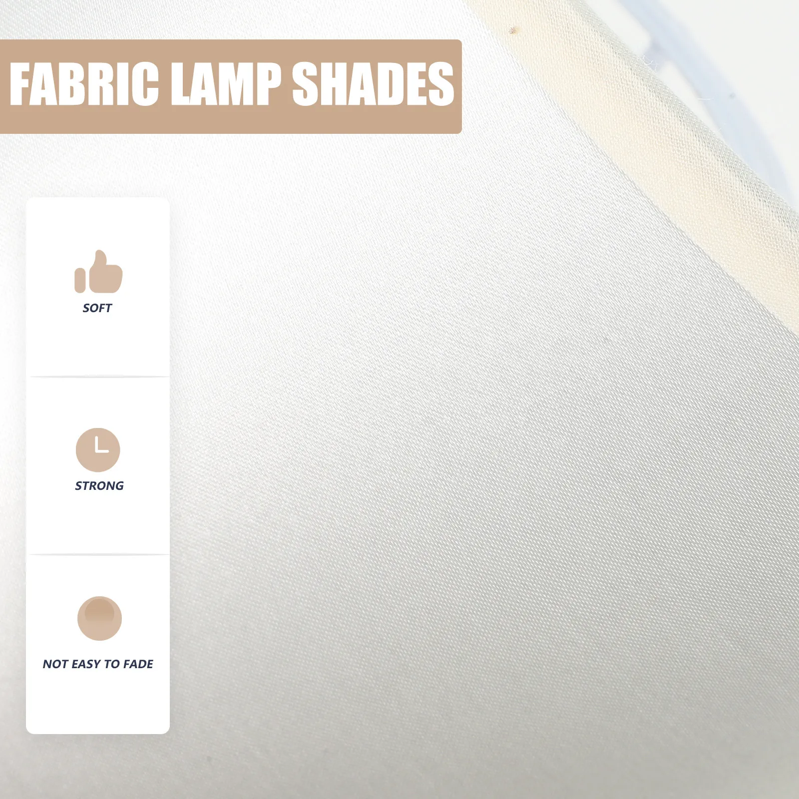 Wall Light Shade Cover for Homeowners to Reduce Glare, Fits E27/E14 Bases, White Cloth and Metal, 1 Pc, Soft Light Transmission