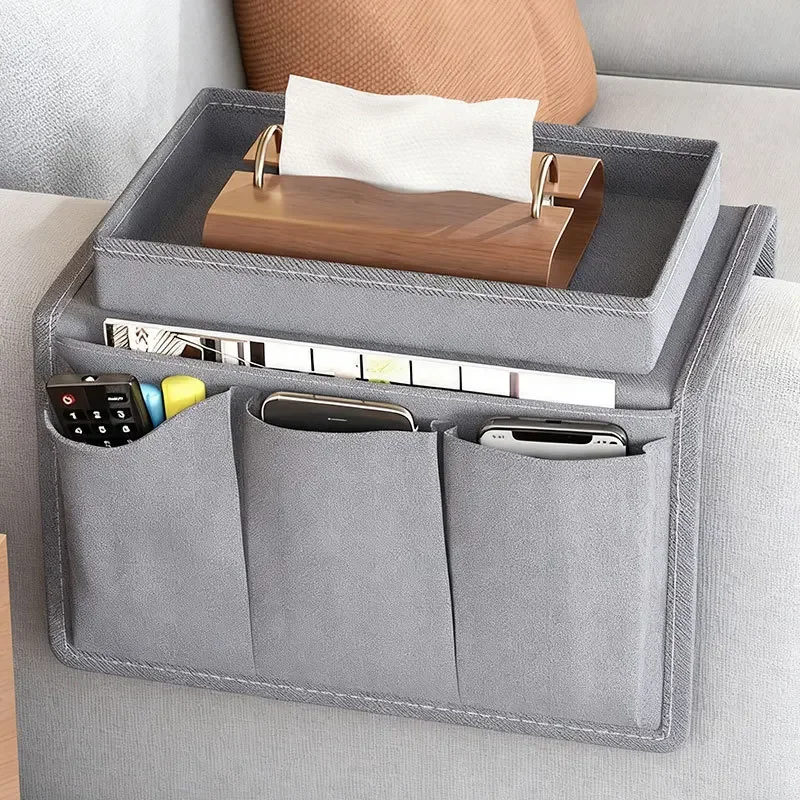 Sofa Armrest Organizer Large Size Pallet Arm Chair With 5 For Headphones Phone Glasses Pockets Couch Arm Tray Home Supplies