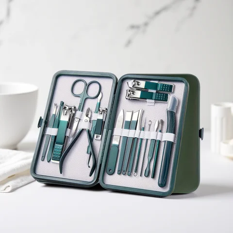 Professional 7/10/12/18 Piece Nail Care Kit Stainless Steel Manicure Pedicure Set Nail Clipper Set with Travel Case